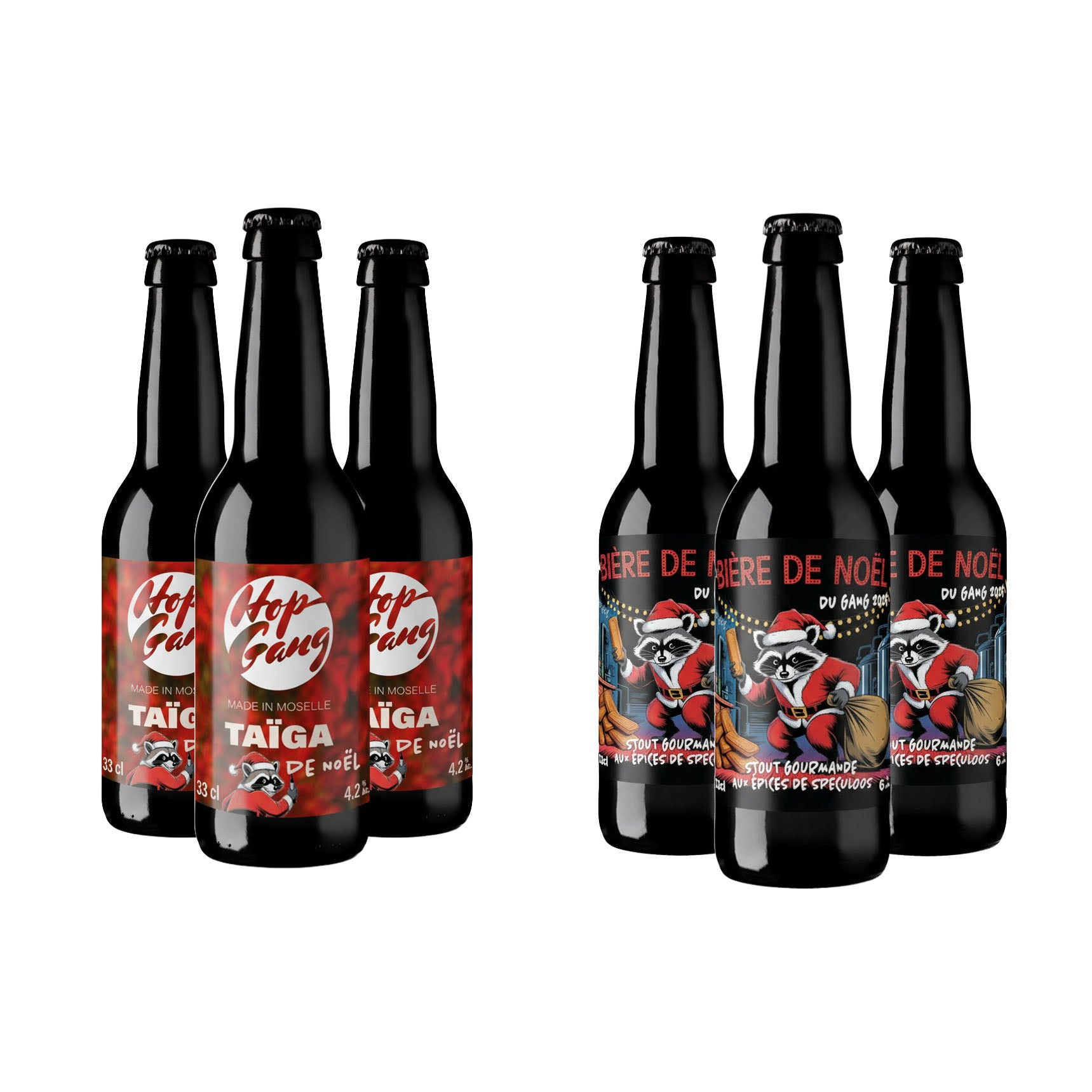 Pack de Noël : 3 Bières de Noël + 3 Taiga de Noël + 1 Sticker offert